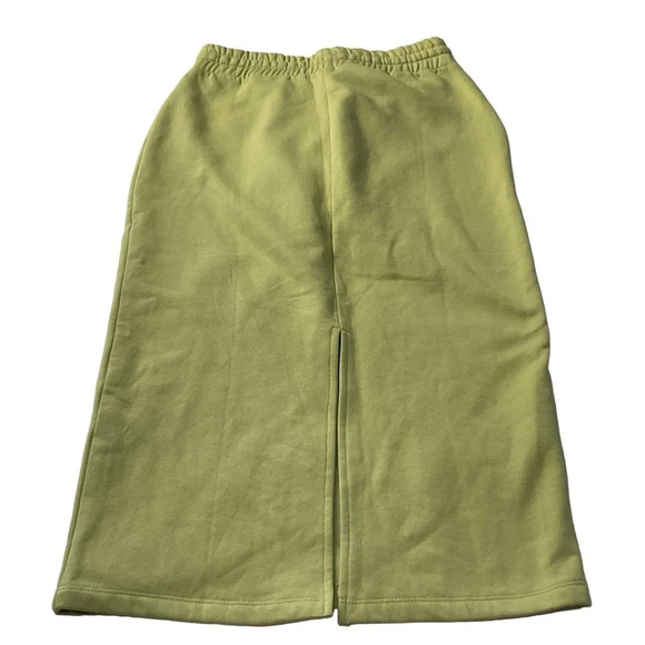 ZARA Lime Green Drawstring Fleece Sweater Midi Pencil Skirt. NWOT - Picture 7 of 9